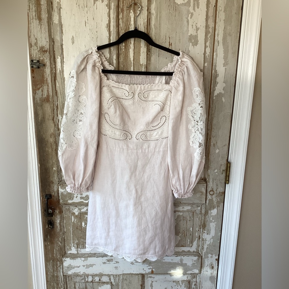 FARM Rio White Eyelet Puff-Sleeve Mini Dress - XS - read description! - Picture 4 of 16